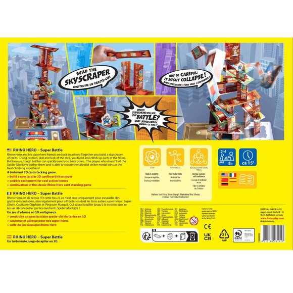New in Box-Rhino Hero - Super Battle 3D-Stacking Game- (MULTILINGUE) Age 5+ - Picture 16 of 16